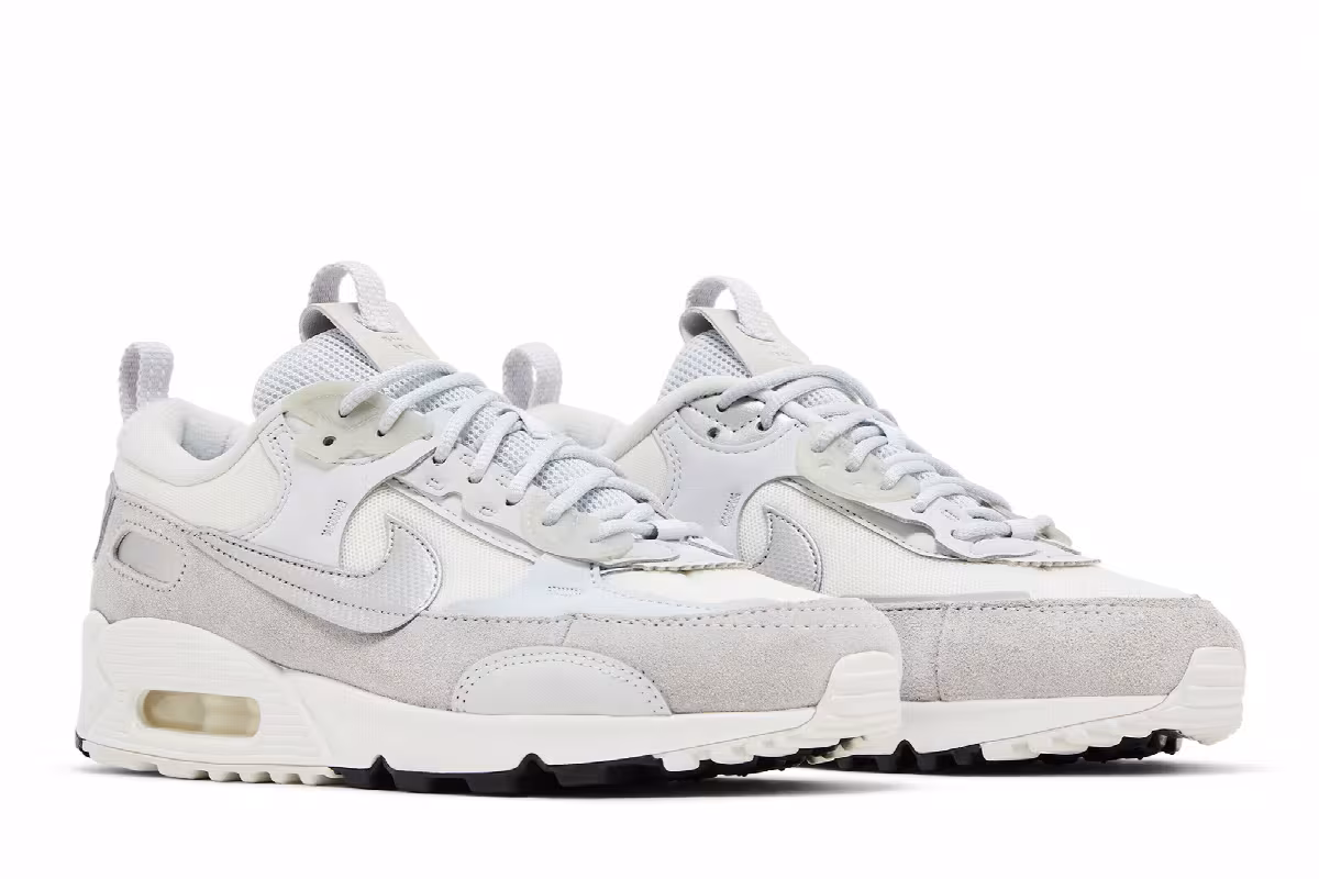 Nike Women's Air Max 90 Futura Pure Platinum Metallic Silver, view 9