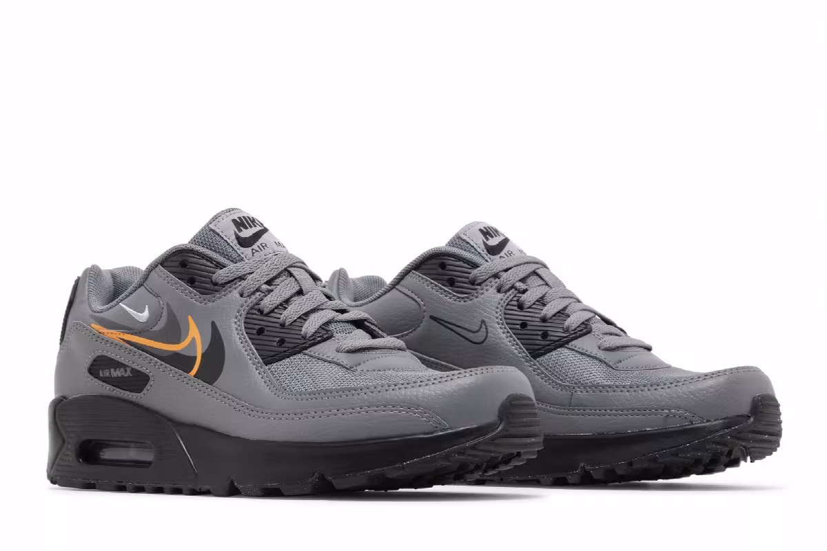 Nike Air Max 90 Next Nature GS Multi-Swoosh - Smoke Grey Mandarin, view 9