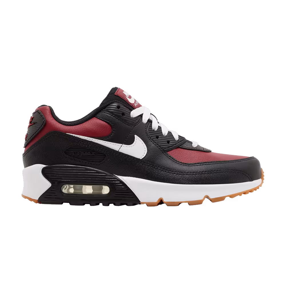 Nike Air Max 90 Leather GS Black Team Red