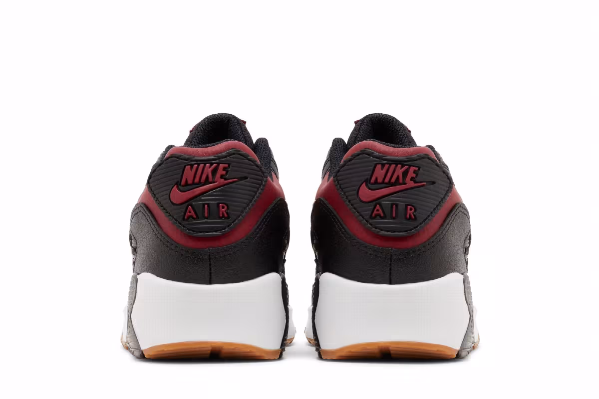 Nike Air Max 90 Leather GS Black Team Red, view 7