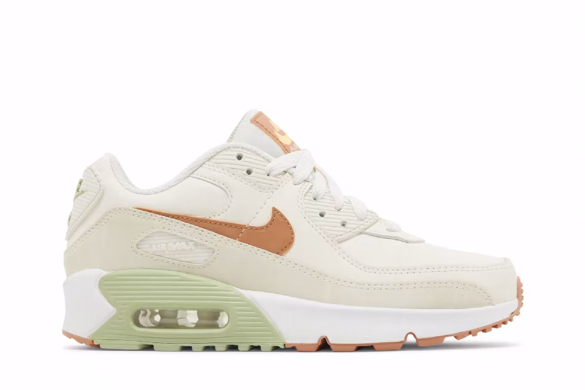 Nike Air Max 90 Leather GS Pale Ivory Honeydew, view 2