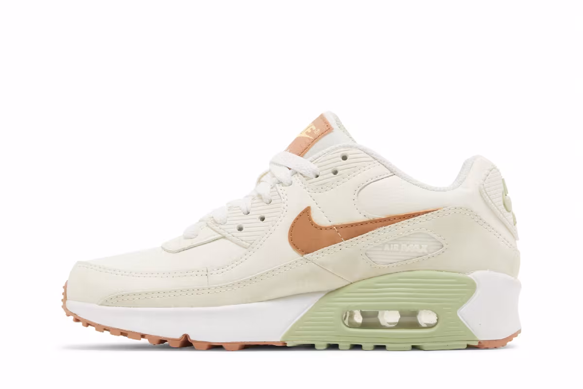 Nike Air Max 90 Leather GS Pale Ivory Honeydew, view 4