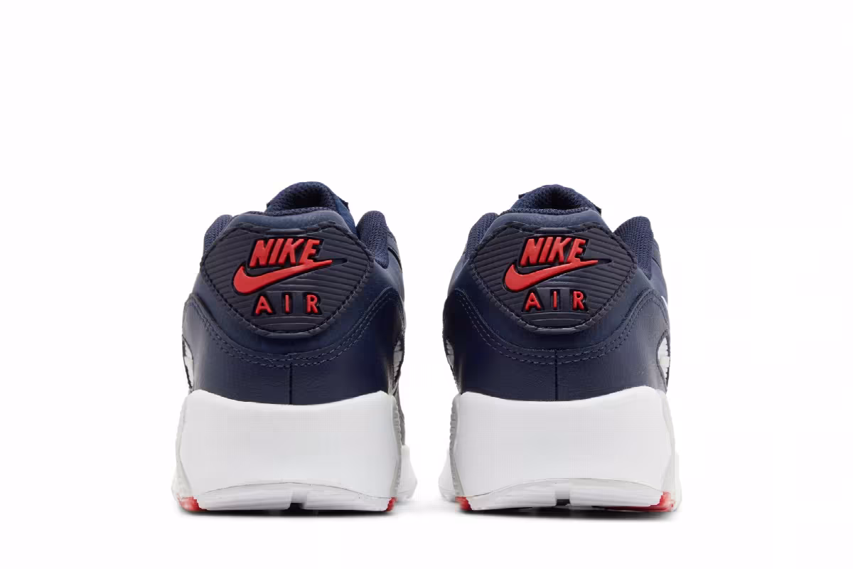 Nike Air Max 90 Leather GS Obsidian Track Red, view 7