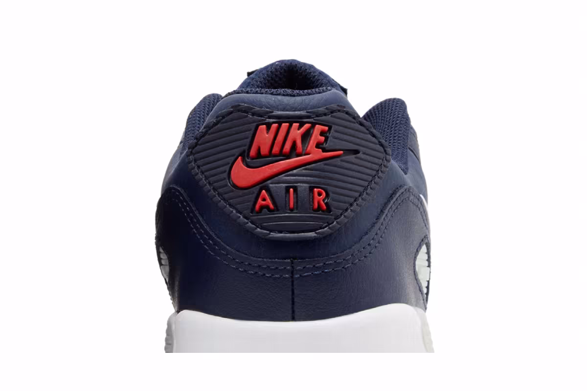 Nike Air Max 90 Leather GS Obsidian Track Red, view 8