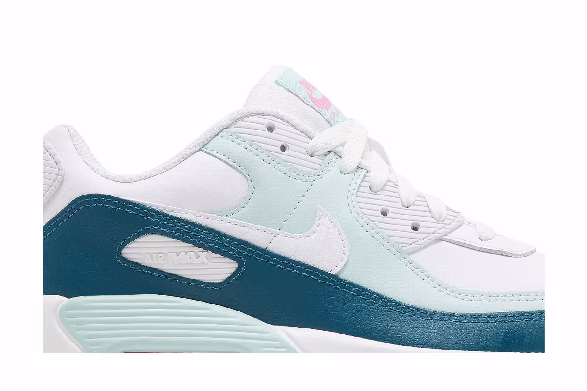 Nike Air Max 90 Leather GS White Jade Ice, view 3
