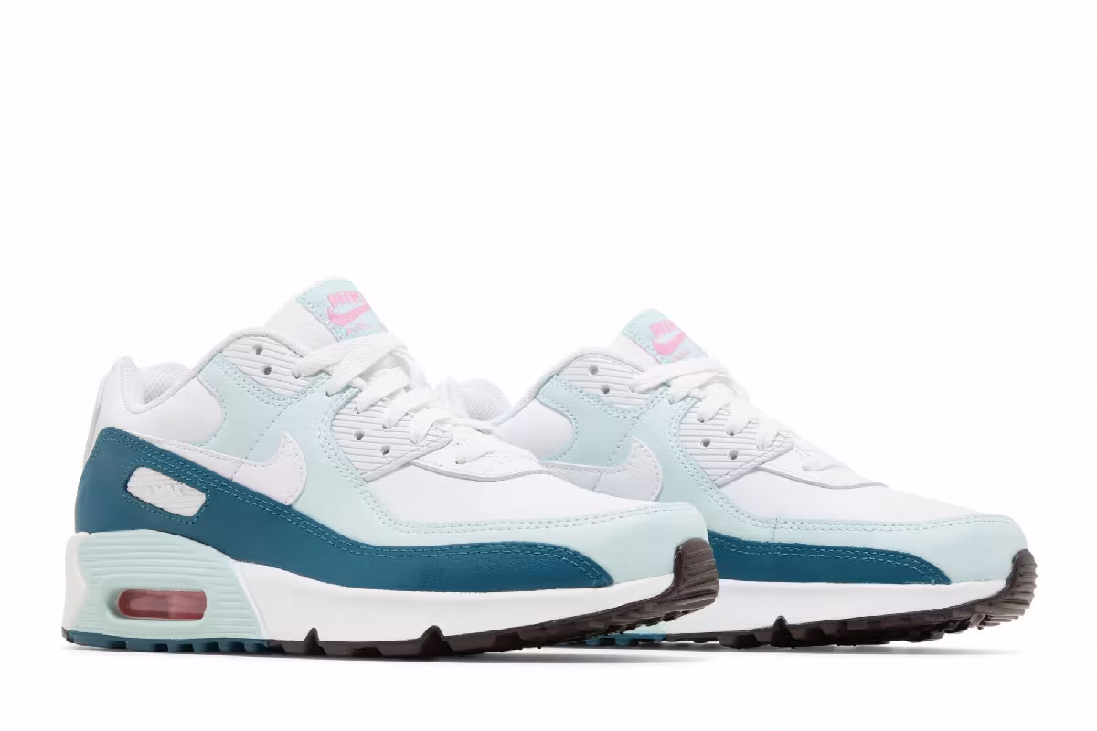 Nike Air Max 90 Leather GS White Jade Ice, view 9