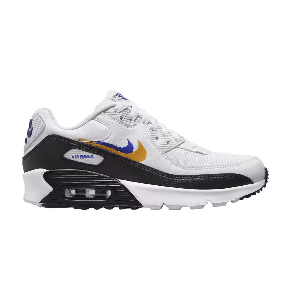 Nike Air Max 90 GS Double Swoosh - White Gold Royal