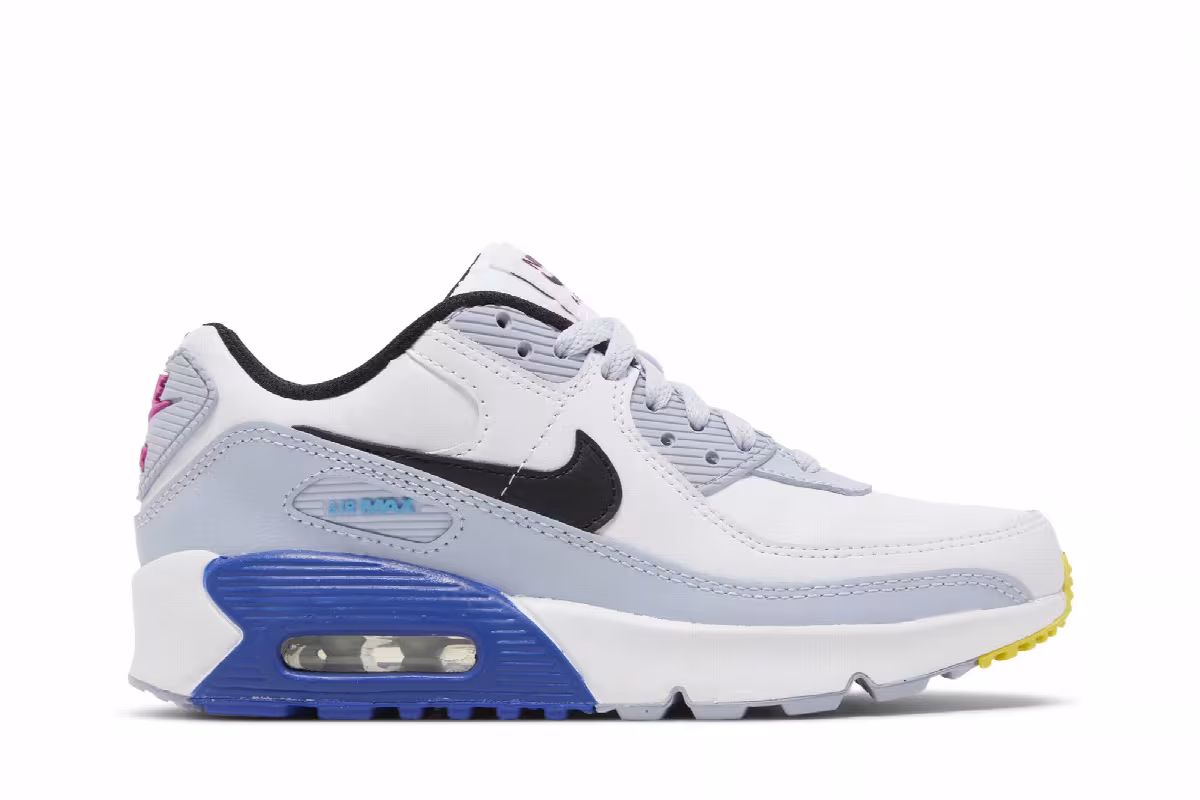 Nike Air Max 90 Leather GS White Blue Whisper, view 2