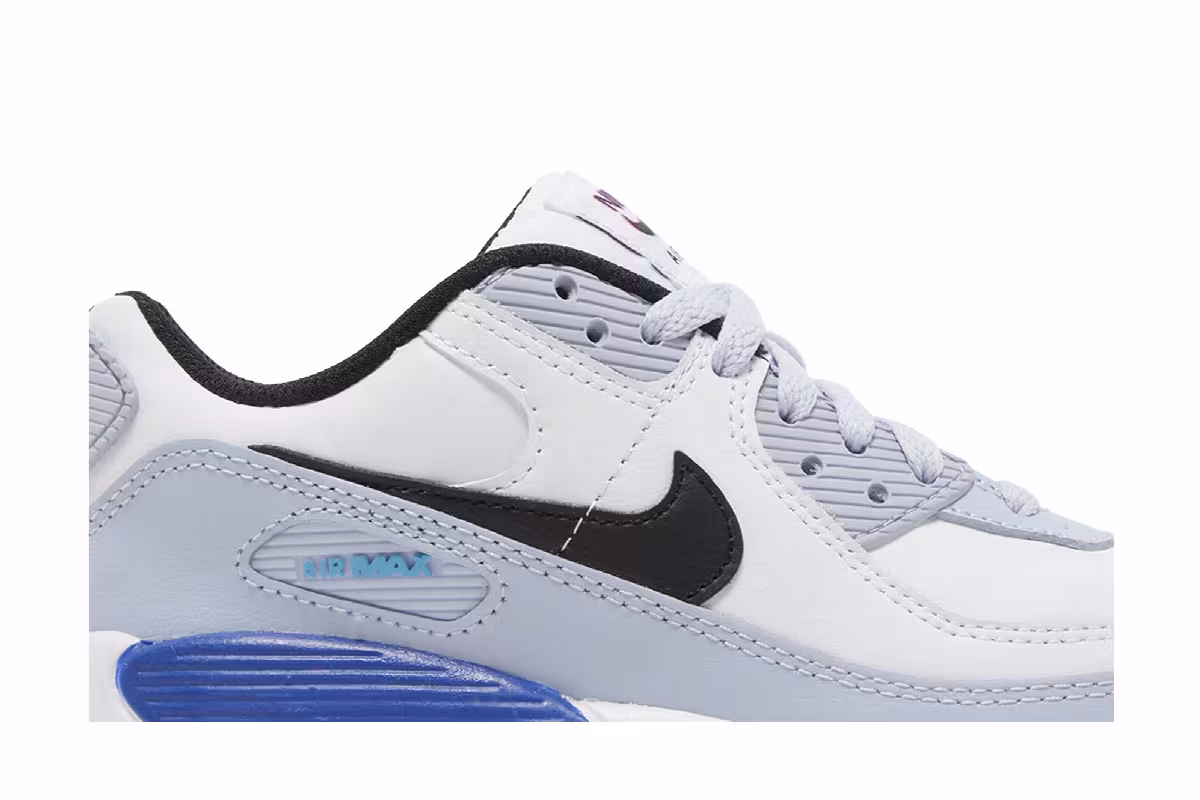 Nike Air Max 90 Leather GS White Blue Whisper, view 3