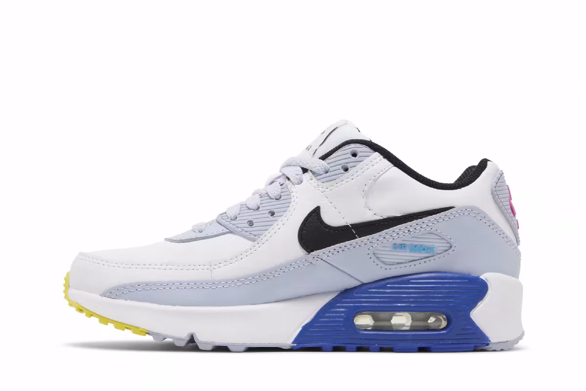 Nike Air Max 90 Leather GS White Blue Whisper, view 4