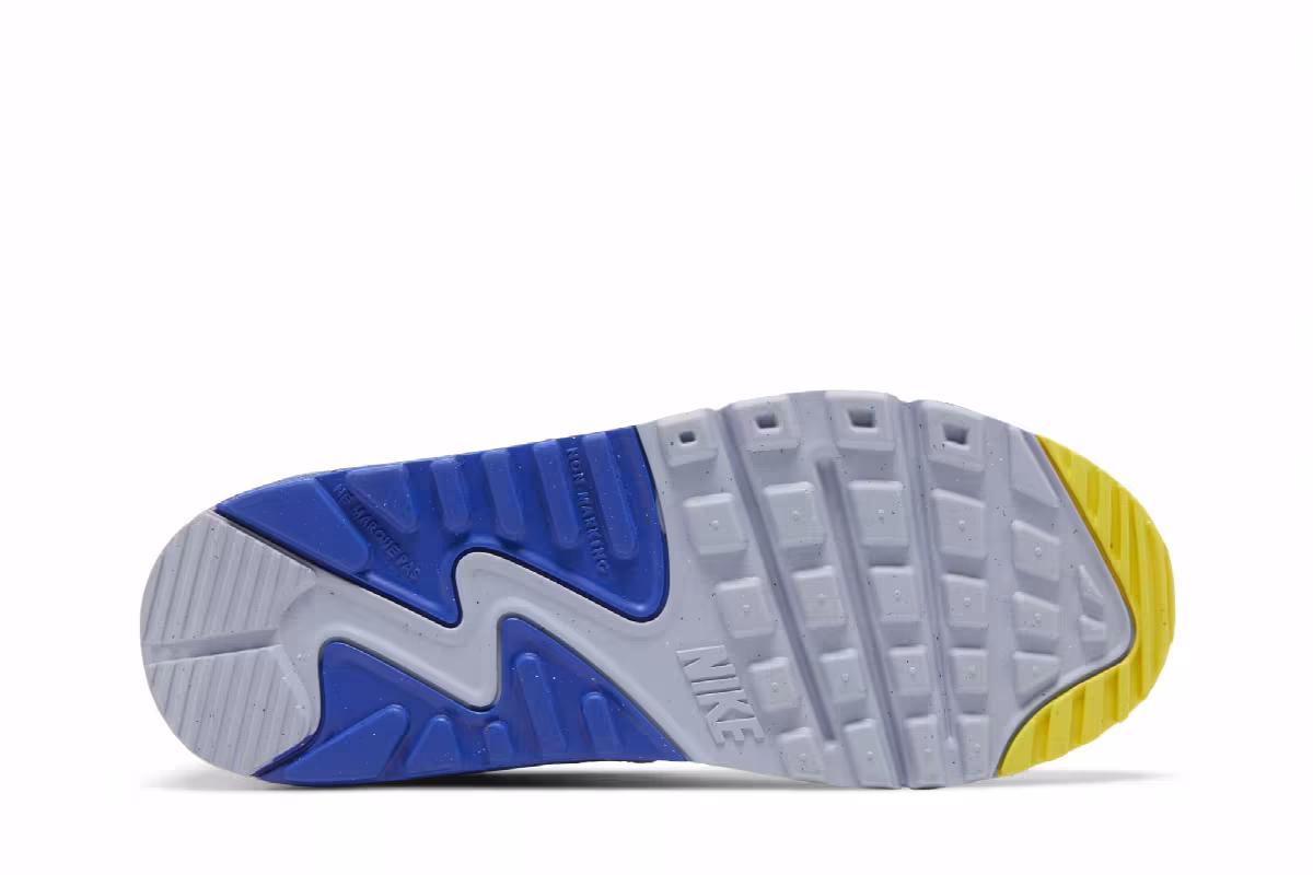 Nike Air Max 90 Leather GS White Blue Whisper, view 5