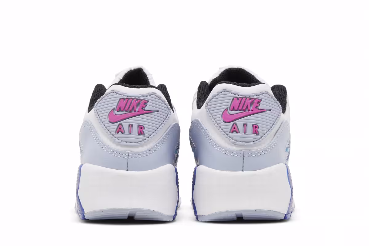 Nike Air Max 90 Leather GS White Blue Whisper, view 7