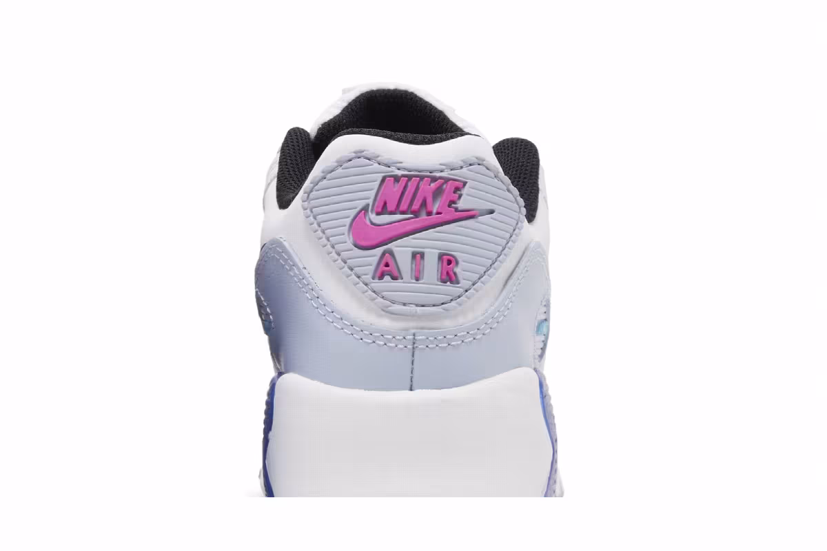 Nike Air Max 90 Leather GS White Blue Whisper, view 8