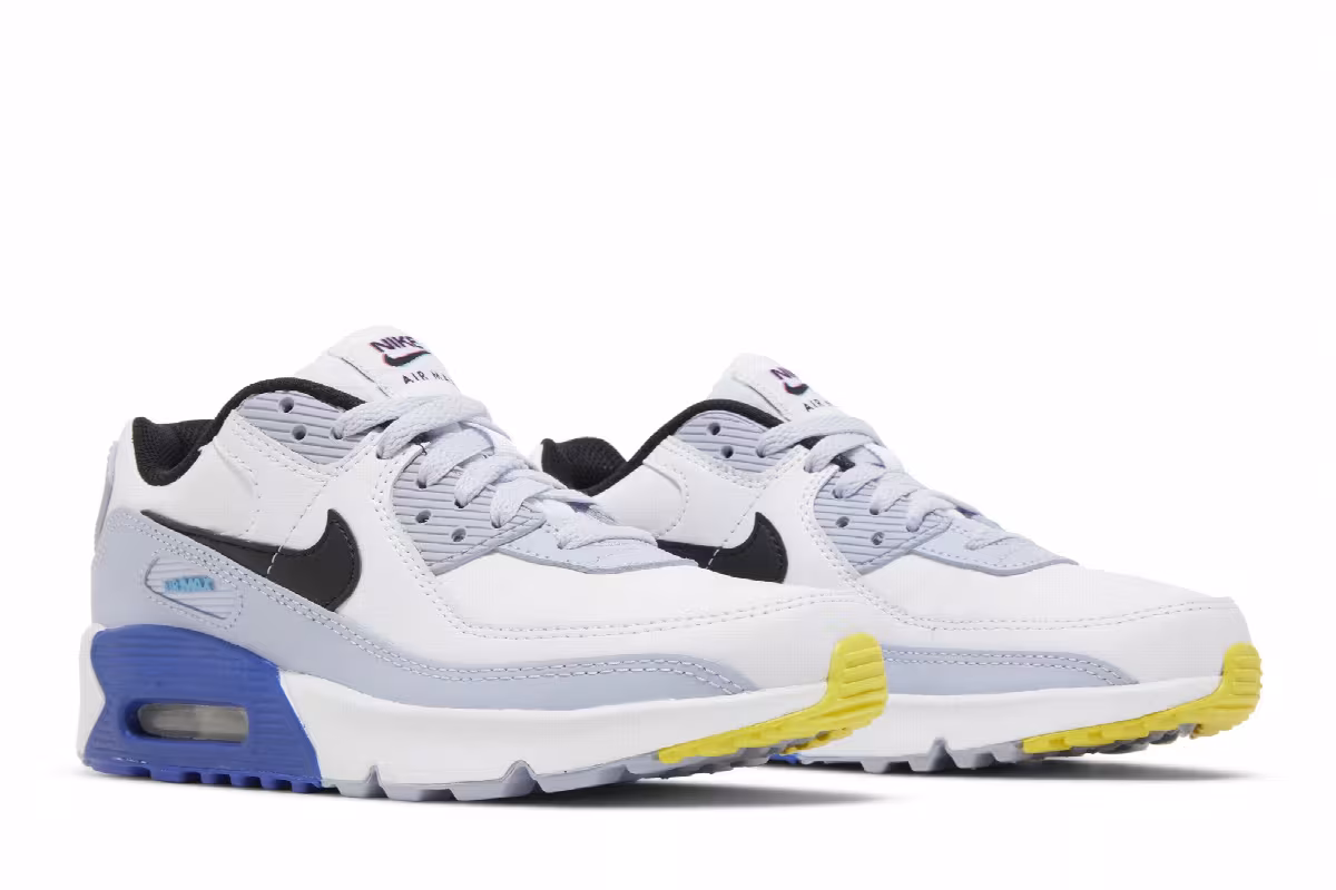 Nike Air Max 90 Leather GS White Blue Whisper, view 9