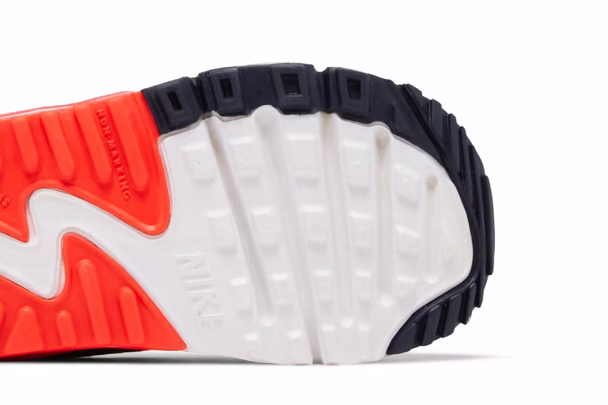 Nike Air Max 90 Leather TD Light Smoke Grey Bright Crimson, view 6