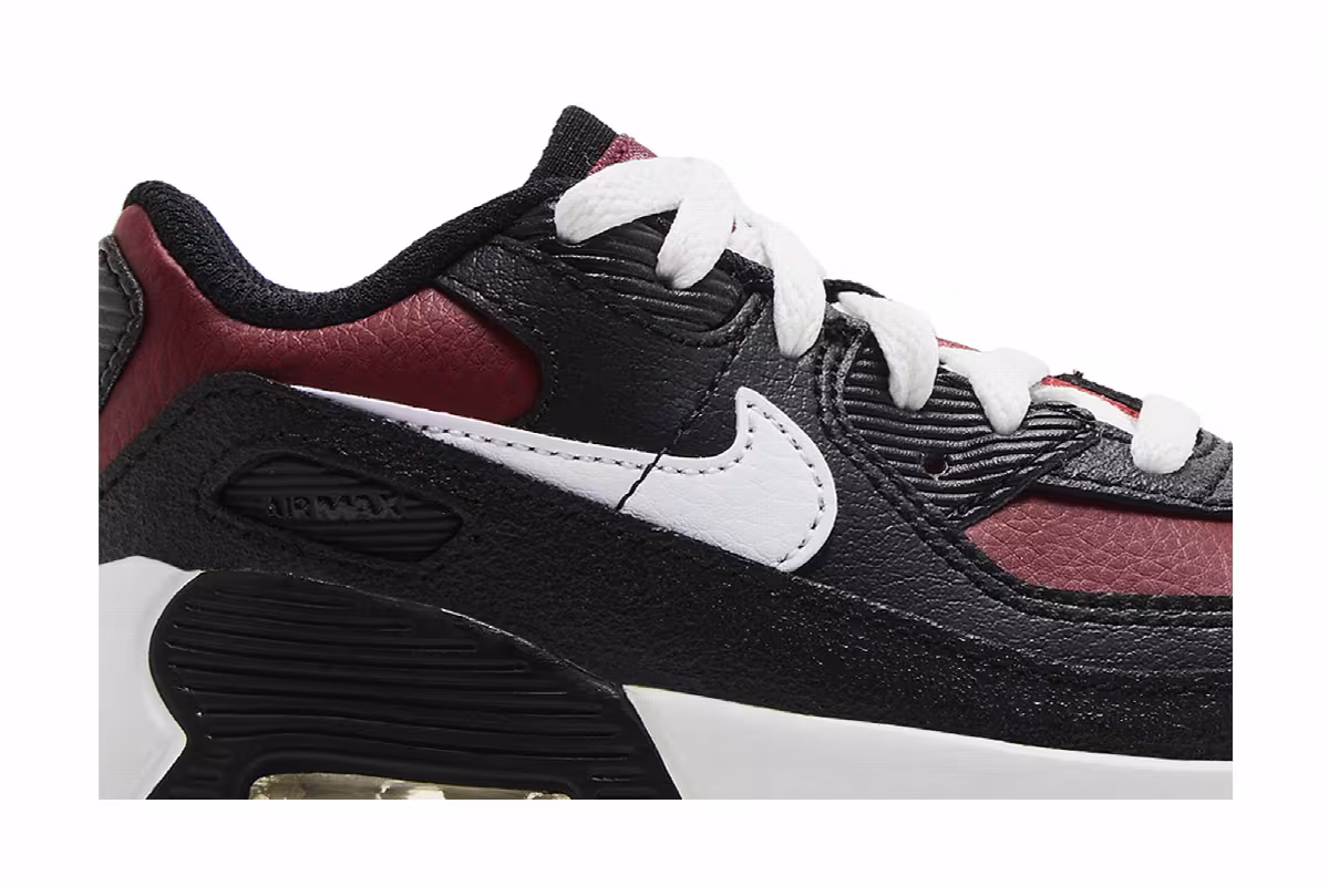 Nike Air Max 90 Leather TD Black Team Red, view 3