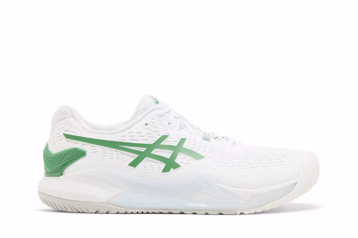 Asics Gel Resolution 9 2E Wide White Green, view 2