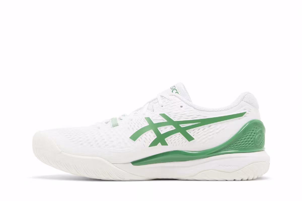 Asics Gel Resolution 9 2E Wide White Green, view 4
