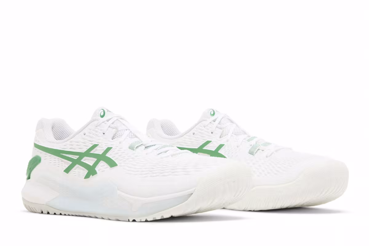 Asics Gel Resolution 9 2E Wide White Green, view 9