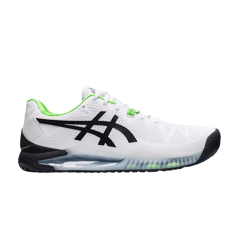 Asics Gel Resolution 8 2E Wide White Green Gecko