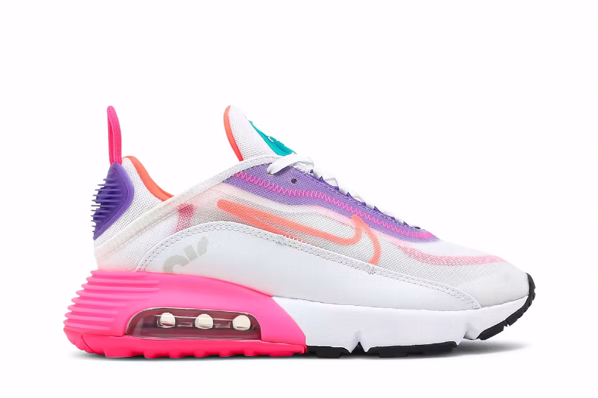 Nike Women's Air Max 2090 White Hyper Orange, view 2