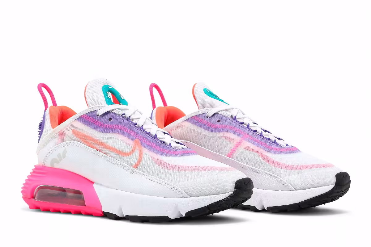 Nike Women's Air Max 2090 White Hyper Orange, view 9