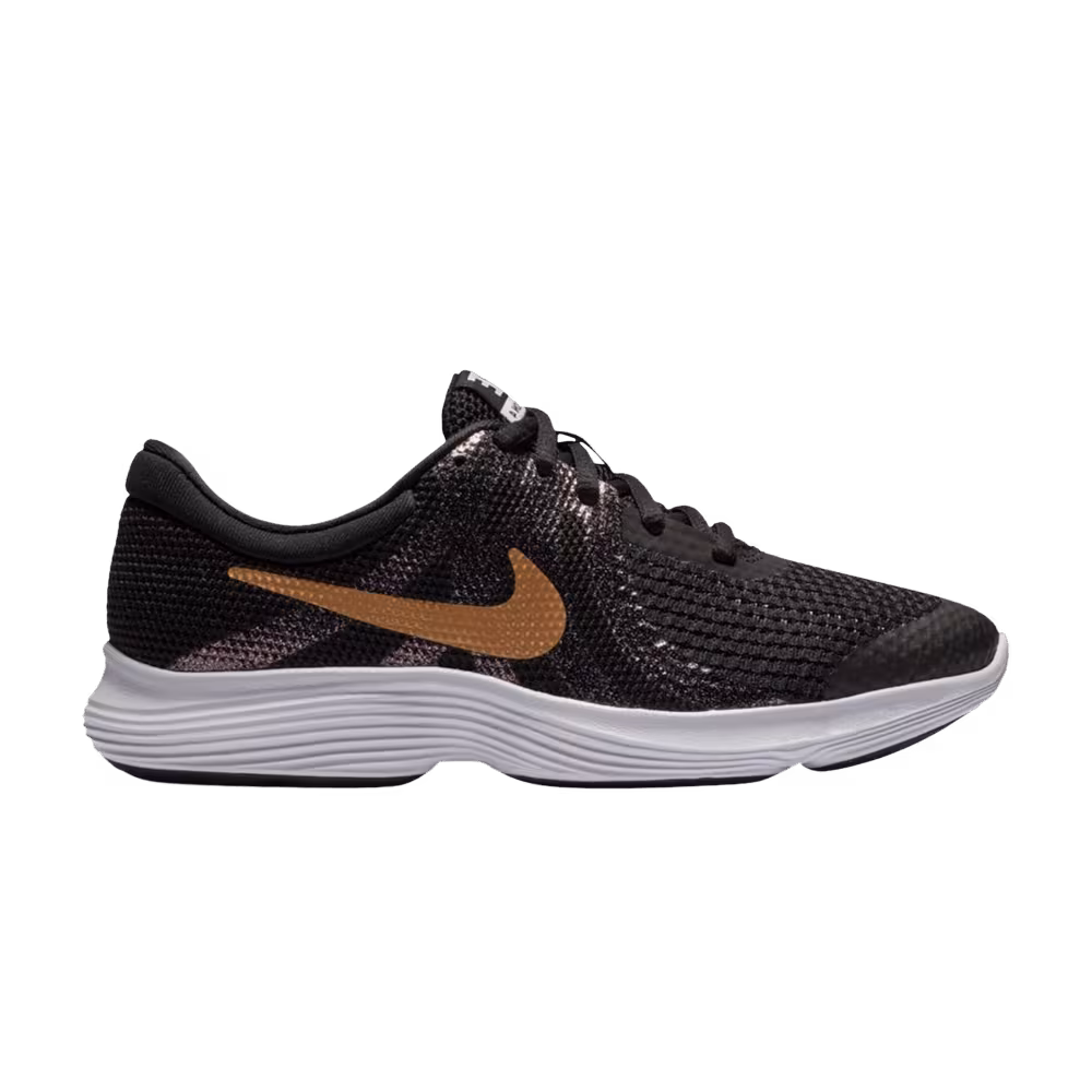 Nike Revolution 4 Shield GS Black Metallic Gold