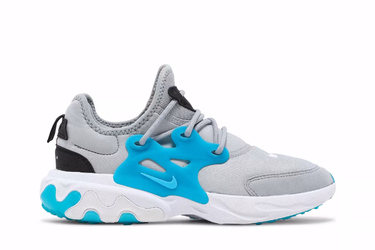 Nike React Presto GS Wolf Grey Laser Blue, view 2