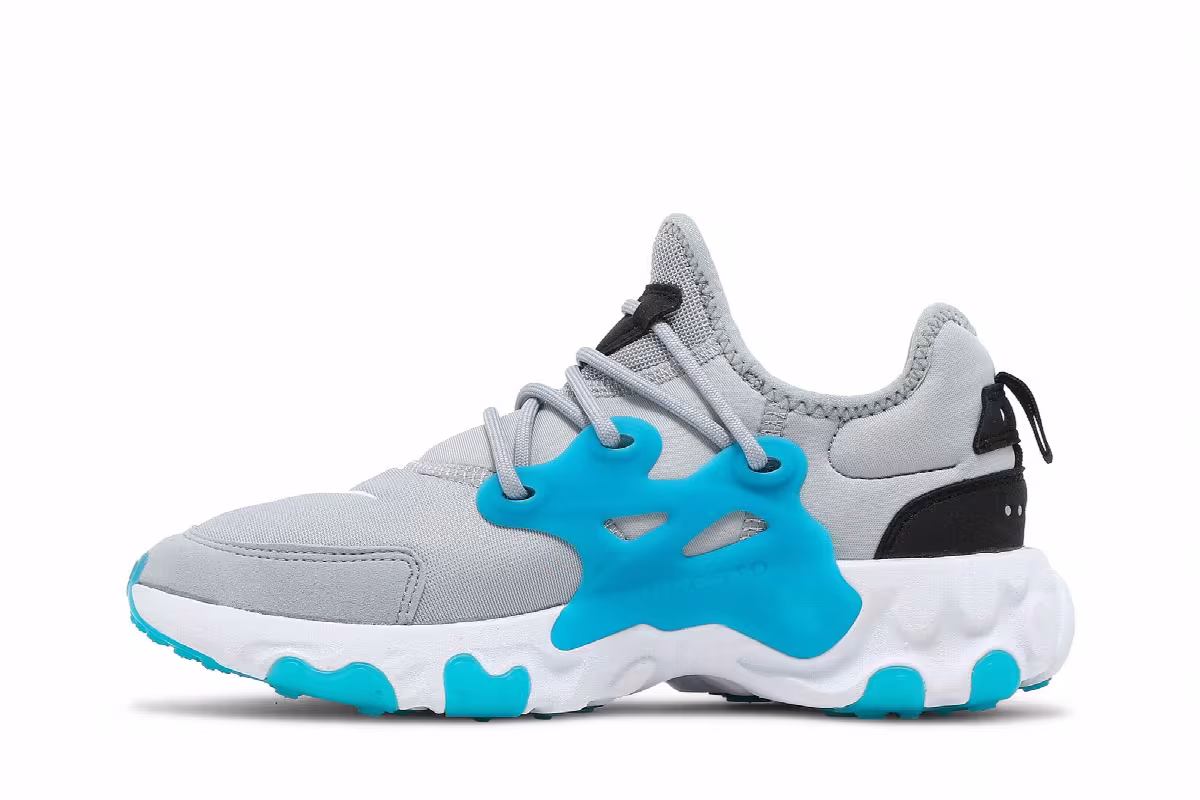 Nike React Presto GS Wolf Grey Laser Blue, view 4