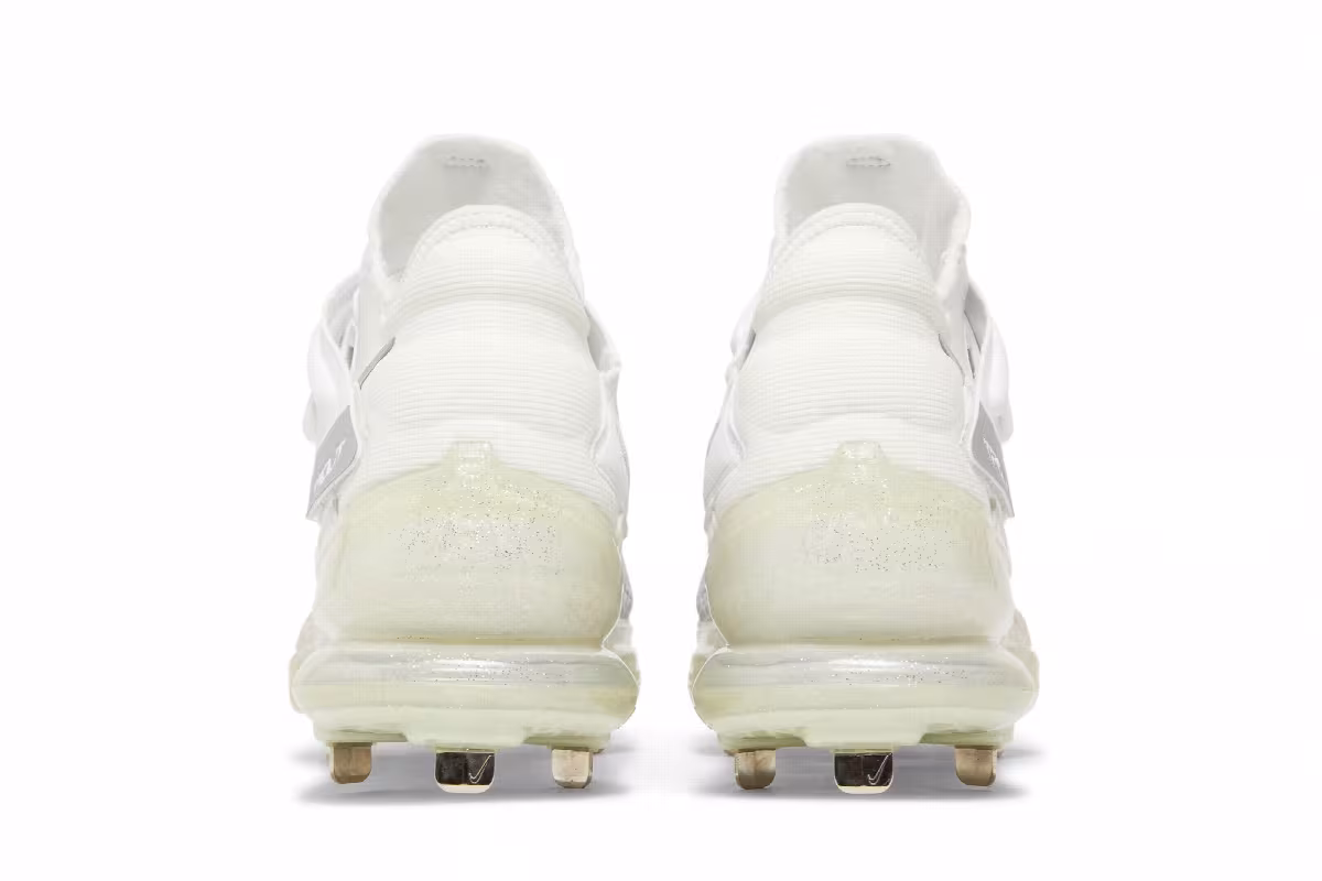 Nike Force Zoom Trout 7 Pro Mid White Metallic Gold, view 7