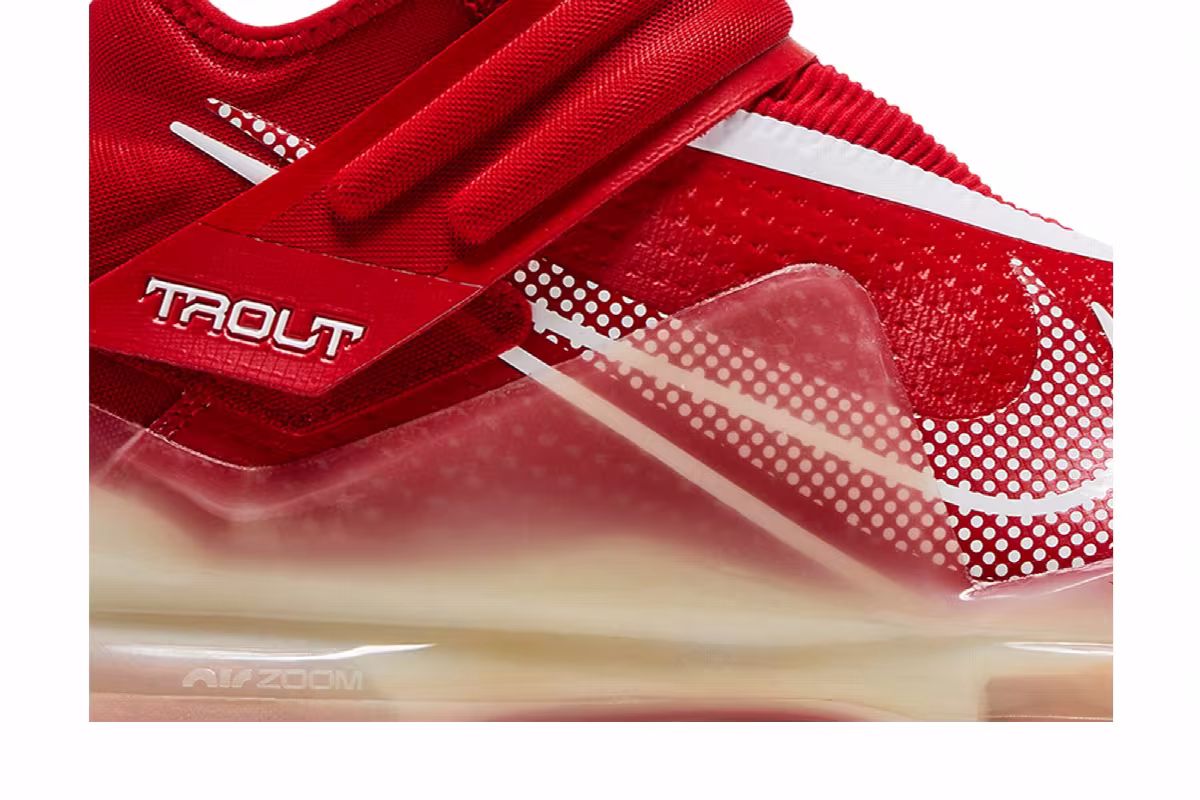 Nike Force Zoom Trout 7 Pro Mid University Red, view 3