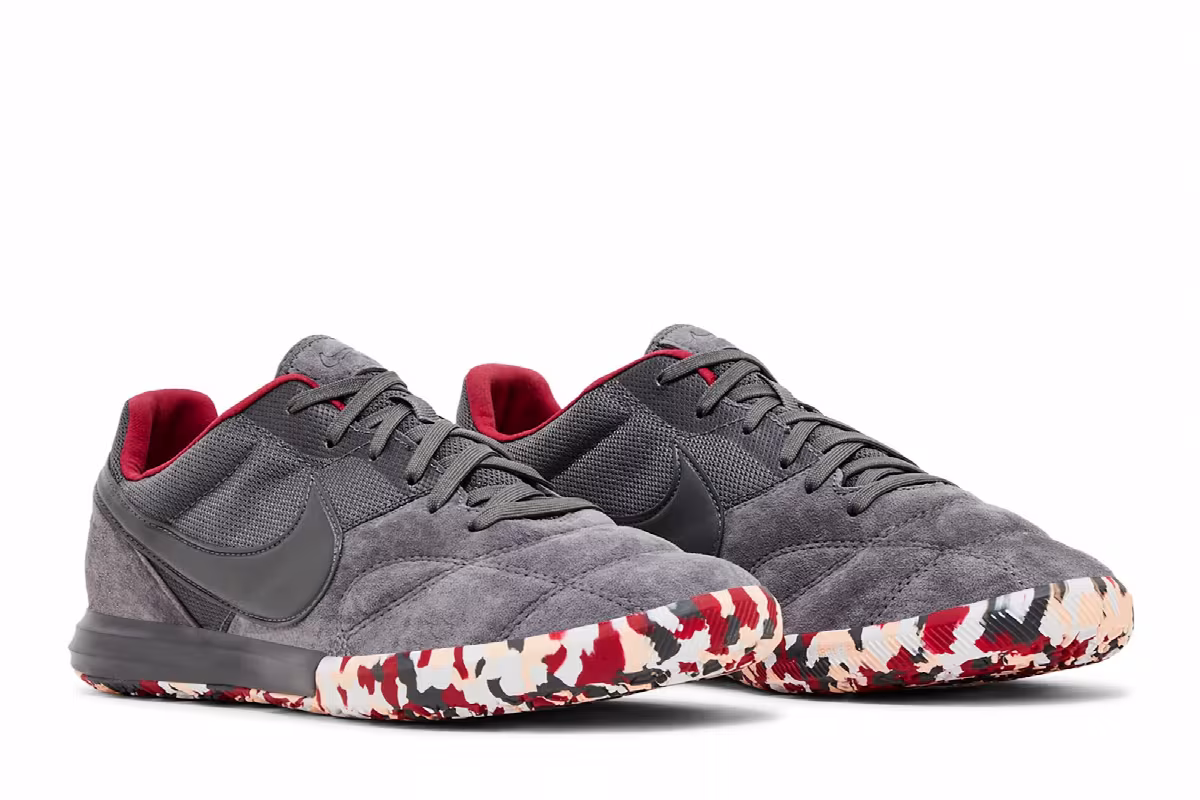 Nike Premier 2 Sala IC Grey Cardinal Red Camo, view 9