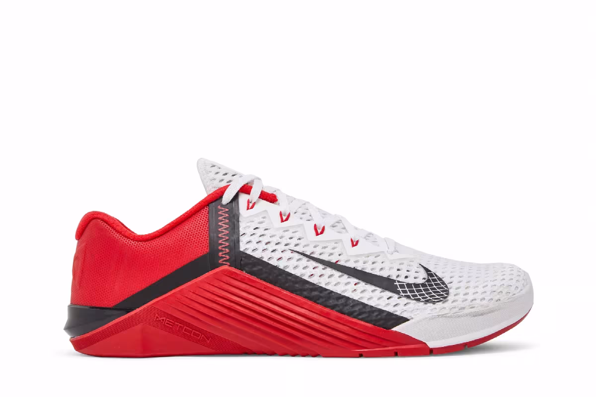 Nike Metcon 6 White University Red, view 2