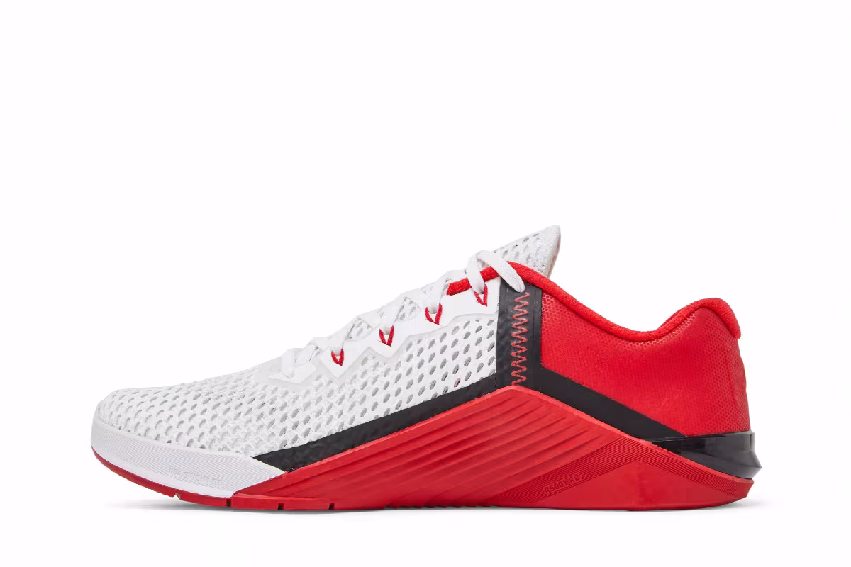 Nike Metcon 6 White University Red, view 4