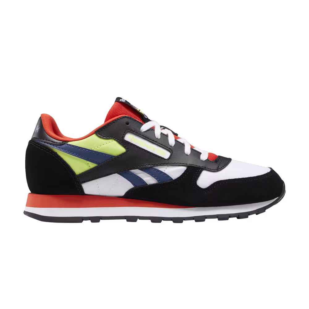 Reebok Classic Leather Big Kid Black Dynamic Red