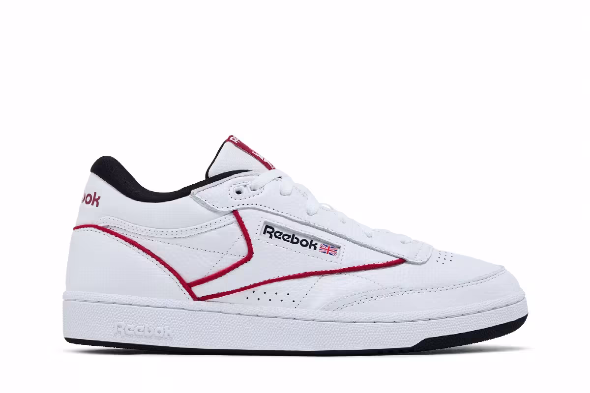 Reebok Club C Mid 2 White Flash Red, view 2