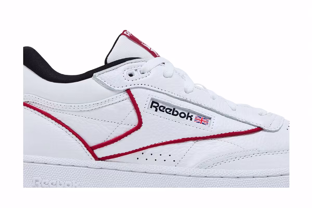 Reebok Club C Mid 2 White Flash Red, view 3