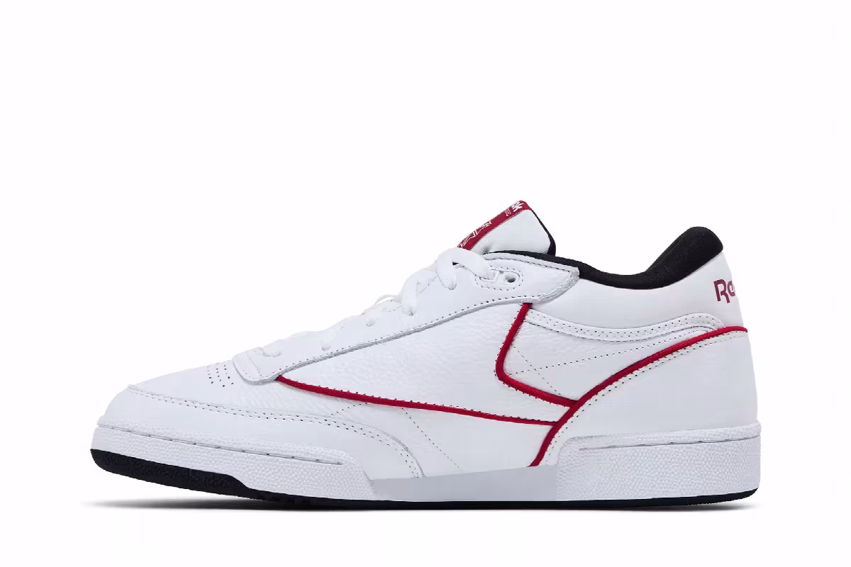 Reebok Club C Mid 2 White Flash Red, view 4