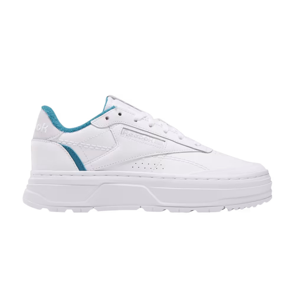 Reebok Women's Club C Double Geo White Seaport Teal