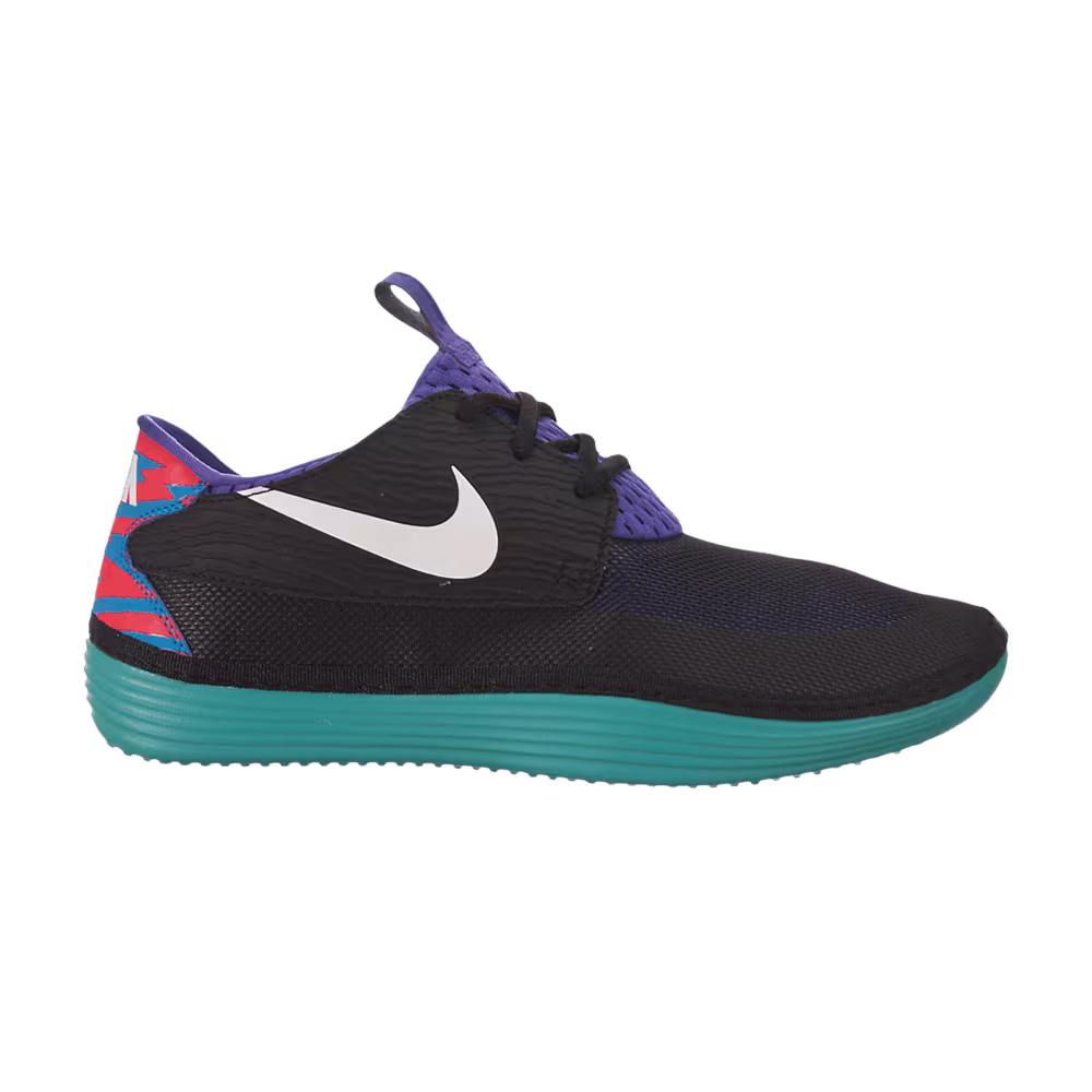 Nike Solarsoft Moccasin Black Turbo Green Purple