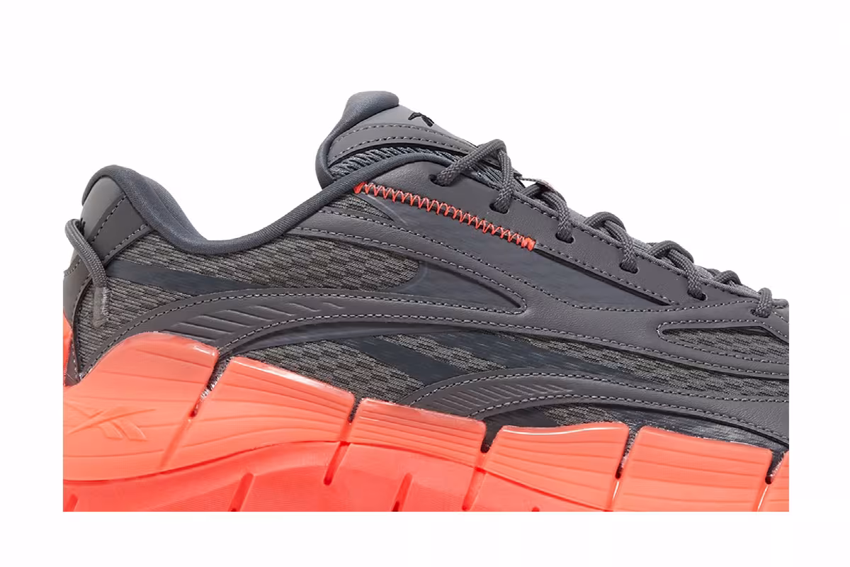 Reebok Zig Kinetica 2.5 Grey Orange Flare, view 3