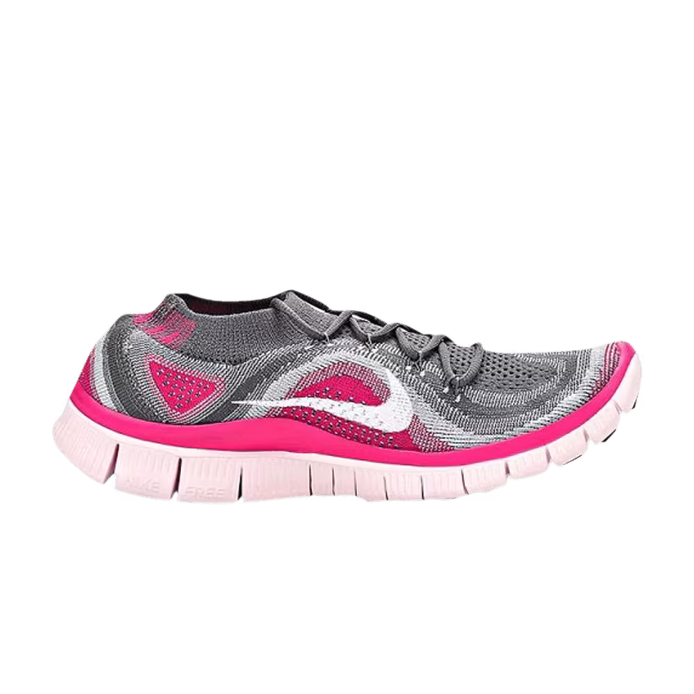 Nike Women's Free Flyknit+ 5.0 Grey Pink Foil