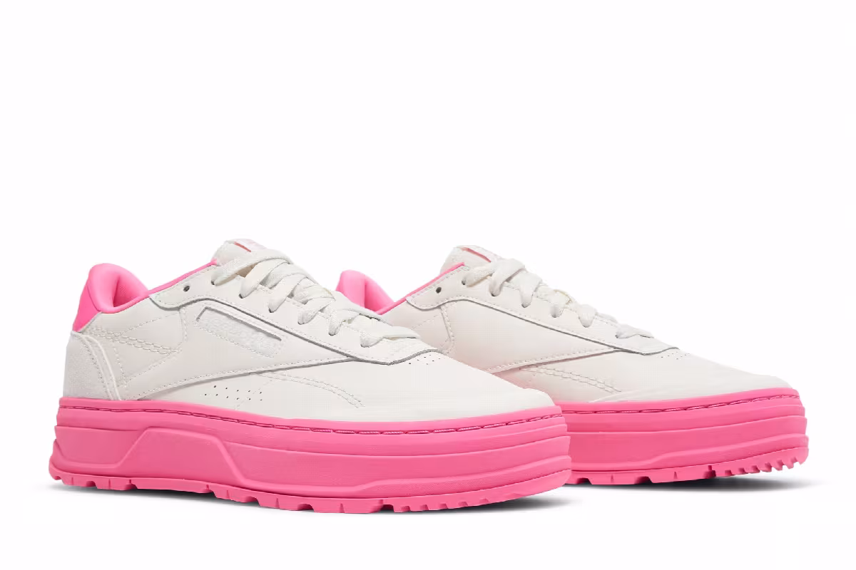 Reebok Women's Club C Double Geo Chalk Atomic Pink, view 9