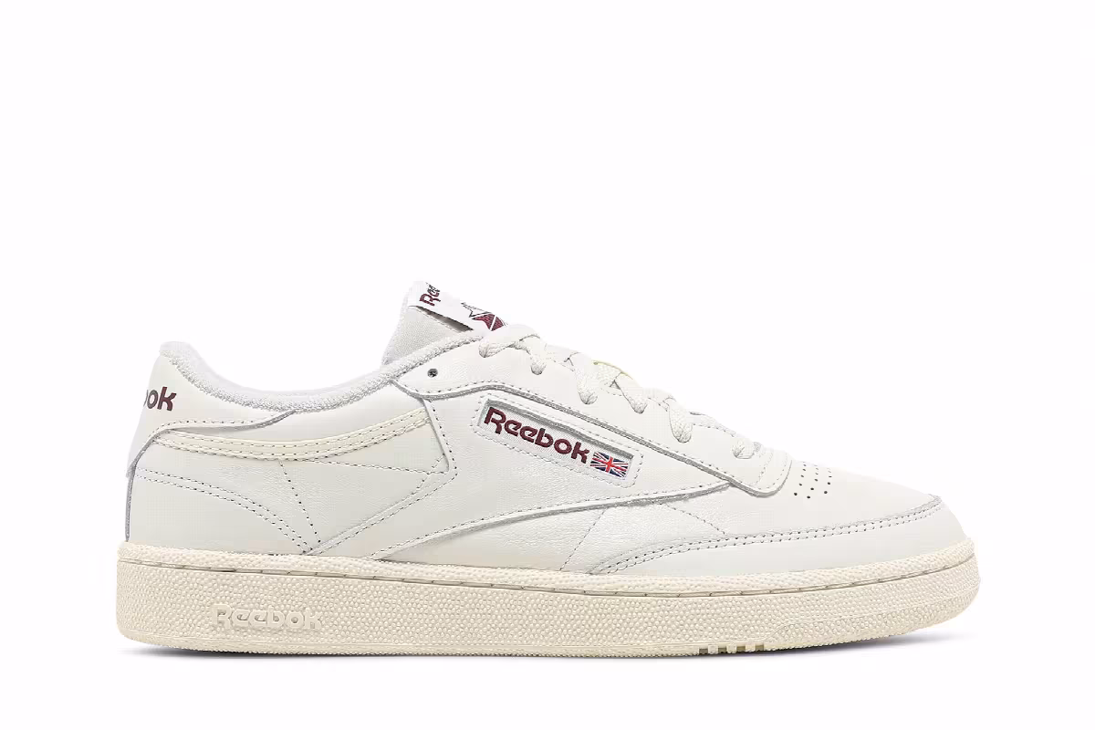 Reebok Club C 85 Classic White Collegiate Burgundy, view 2