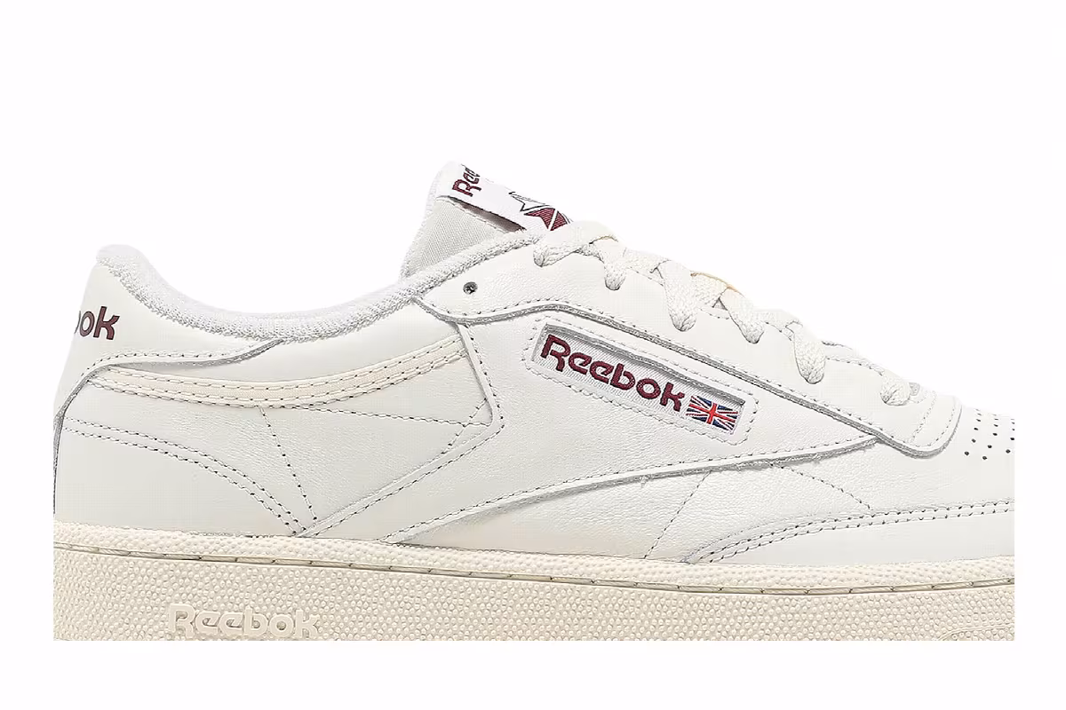 Reebok Club C 85 Classic White Collegiate Burgundy, view 3