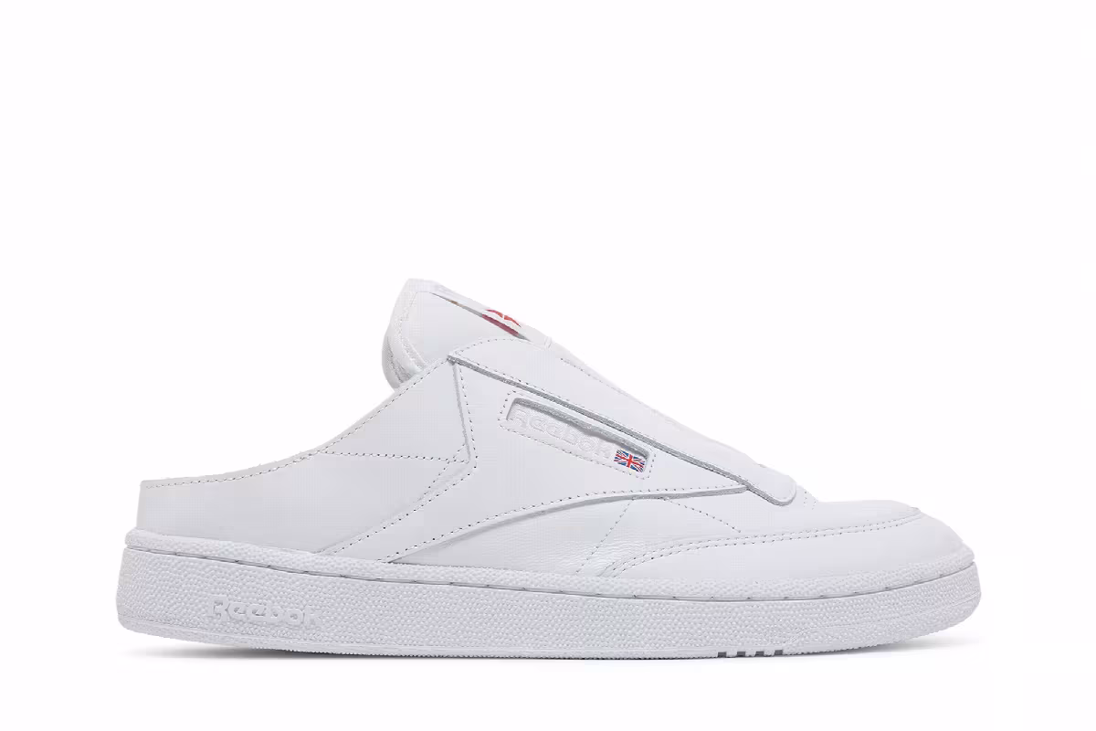 Reebok Club C Laceless Mule Triple White, view 2
