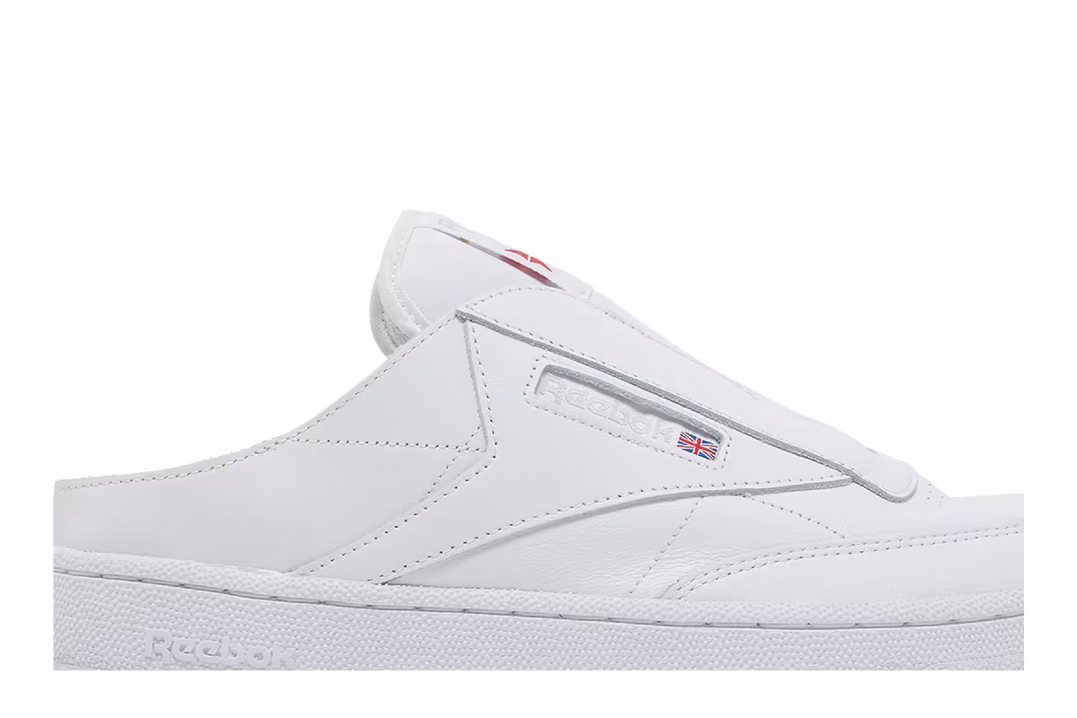 Reebok Club C Laceless Mule Triple White, view 3