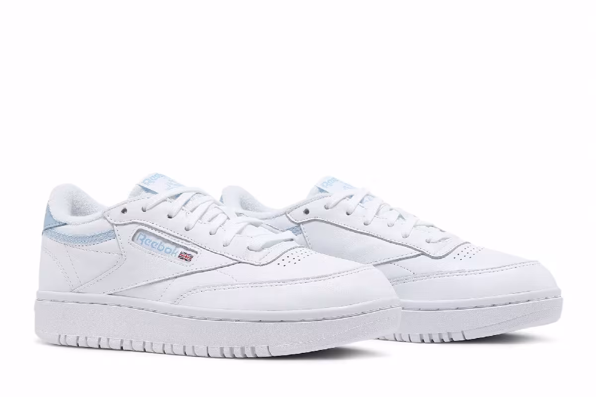 Reebok Women's Club C Double White Light Blue, view 9