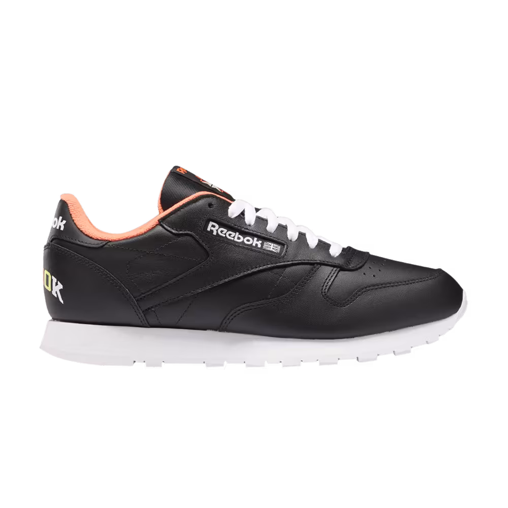 Reebok Classic Leather Black Orange Flare