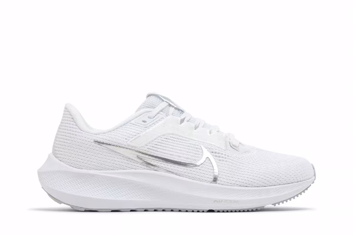 Nike Women's Air Zoom Pegasus 40 White Metallic Silver, view 2